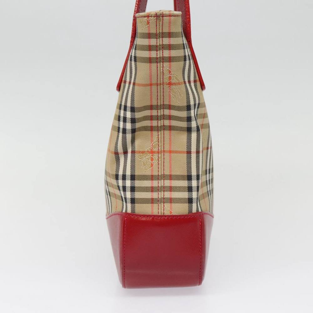 Burberrys Nova Check Tote Bag Canvas Leather Beige Gold Auth 88205 - Picture 5 of 16